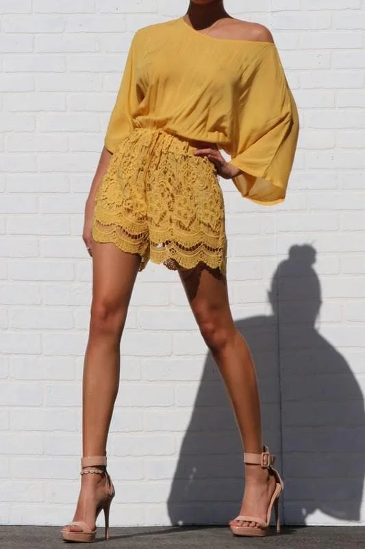 Reduced Prices Woven Lace Romper