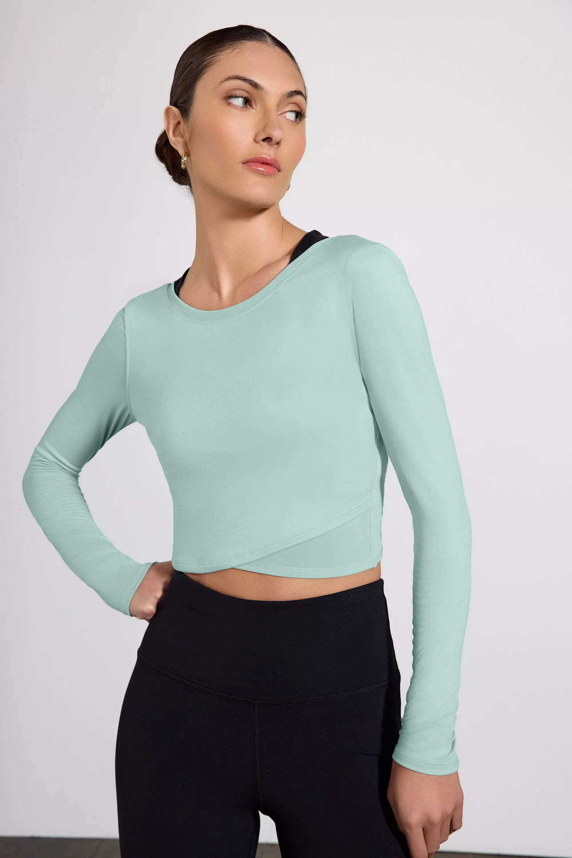 Mega Sale Pace Wrap Long Sleeve Tee - Blue Haze