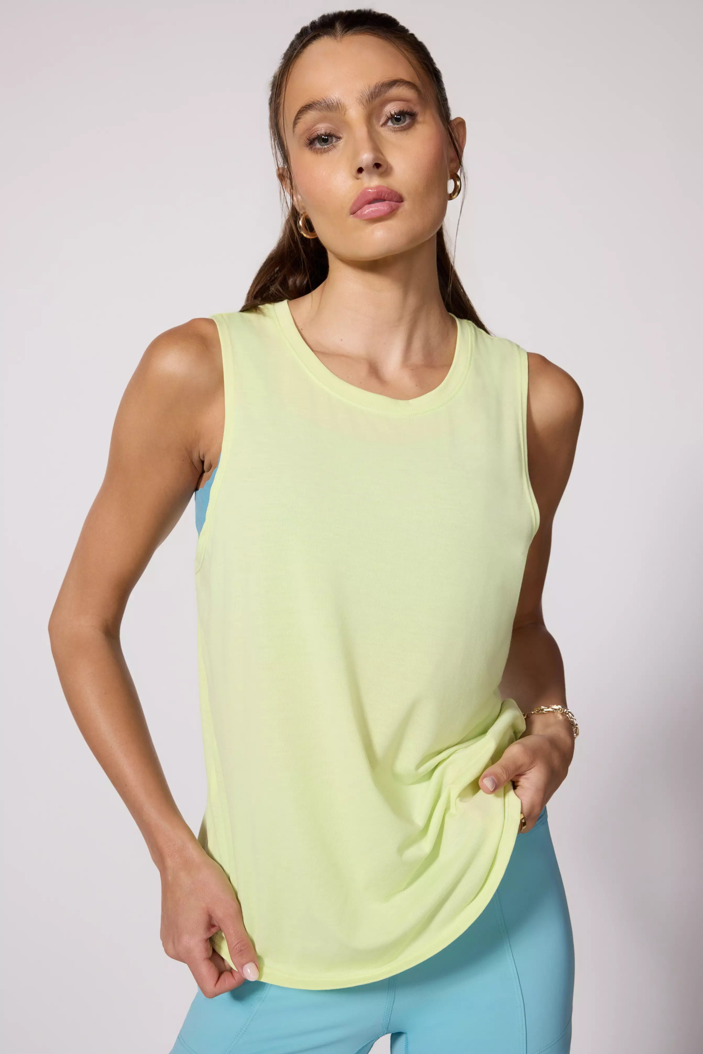 Instant Discount Performance Knit Tank - Shadow Lime