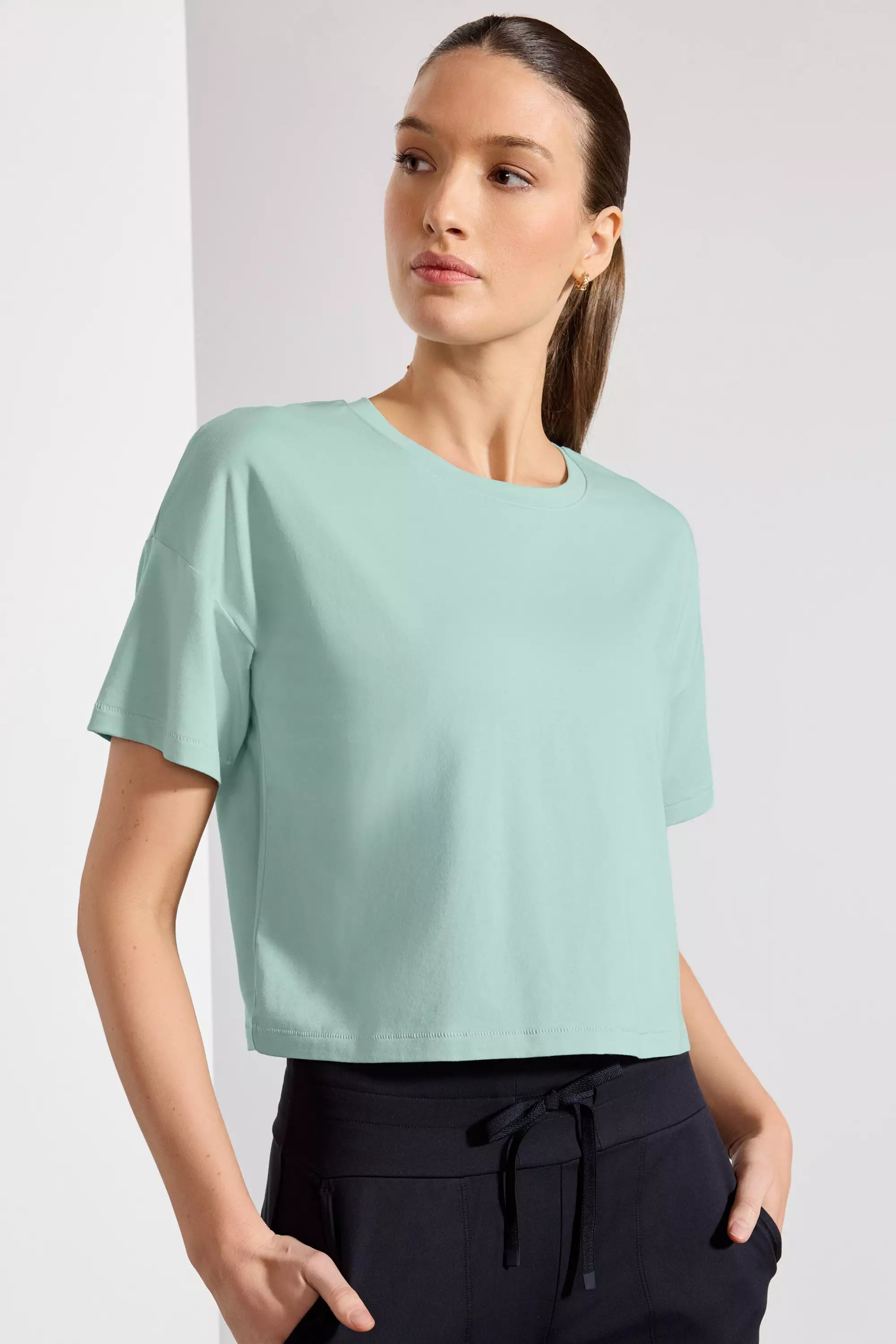 Warehouse Sale Pima Cotton Boyfriend Tee - Blue Haze