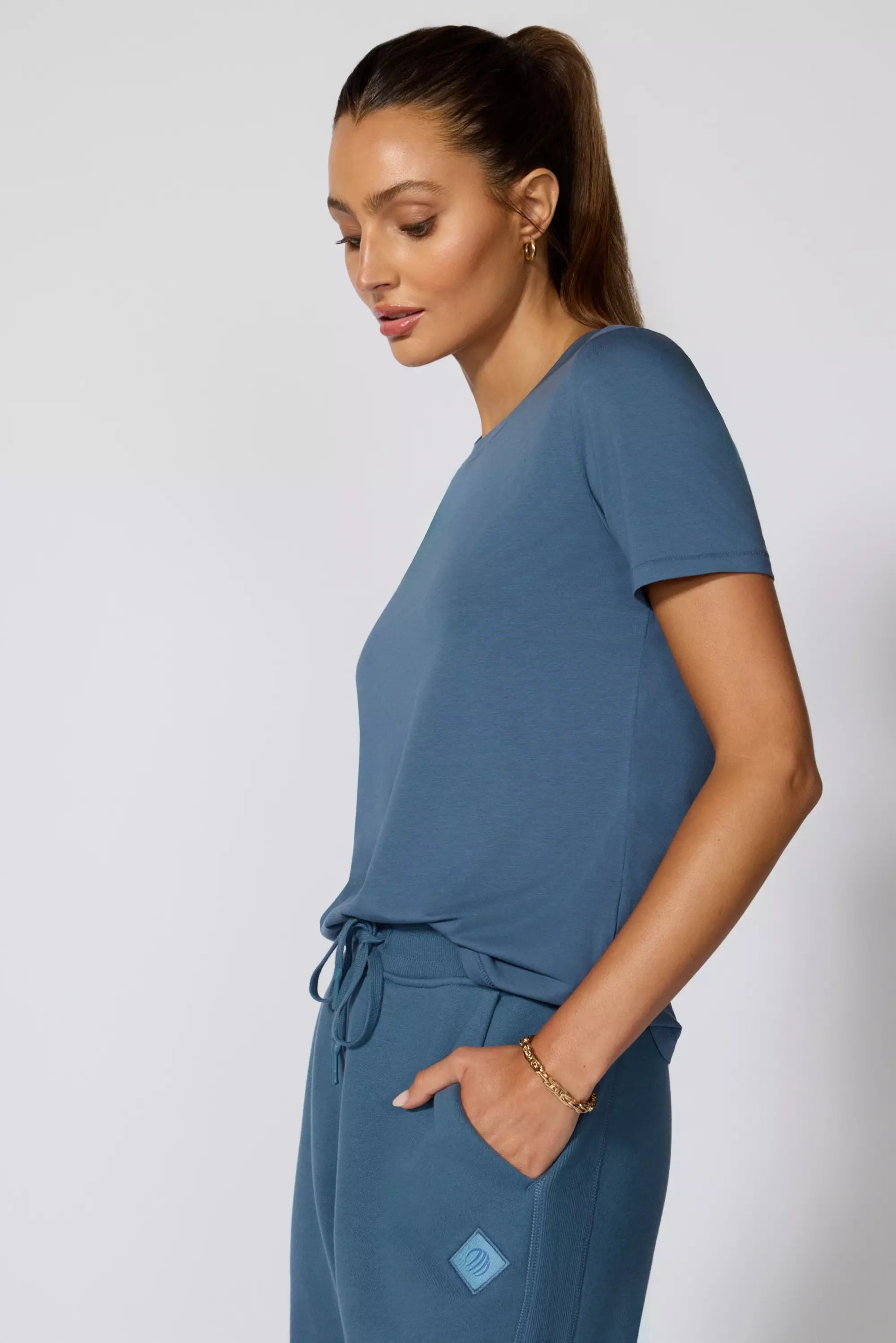 Daily Deals Pima Cotton Classic Fit Tee - Petrol Blue