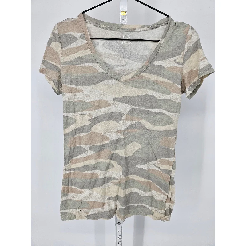 Mega Deal Pink by Victorias Secret Womens Sz XS Short Sleeve T Shirt V Neck Camo Print Mega Deal Pink by Victorias Secret Womens Sz XS Short Sleeve T Shirt V Neck Camo Print