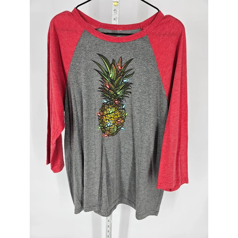 Savings Alert Project X Womens Sz L 3/4 Sleeve T Shirt Hawaii Christmas Pineapple