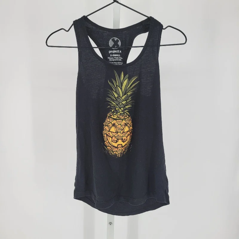 Special Offer Project X Womens Sz XS Racerback Tank Top Hawaii Pineapple Jack-o-lantern Black Special Offer Project X Womens Sz XS Racerback Tank Top Hawaii Pineapple Jack-o-lantern Black