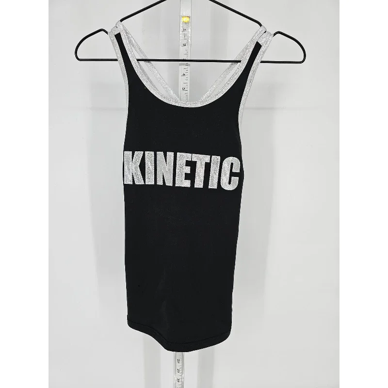 Price Slash Rebel Athletics Womens Sz M Black and Silver Gymnastics Tank Top Kinetic