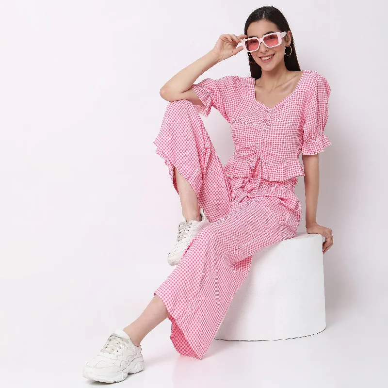 Markdown Madness Regular Fit Checkered Top