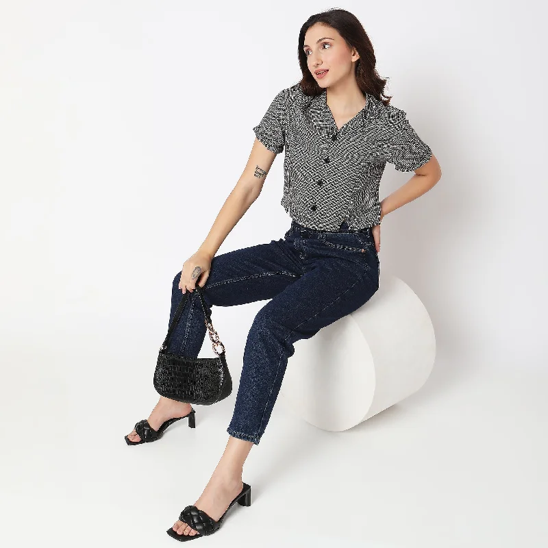 Final Clearance Regular Fit Checkered Top