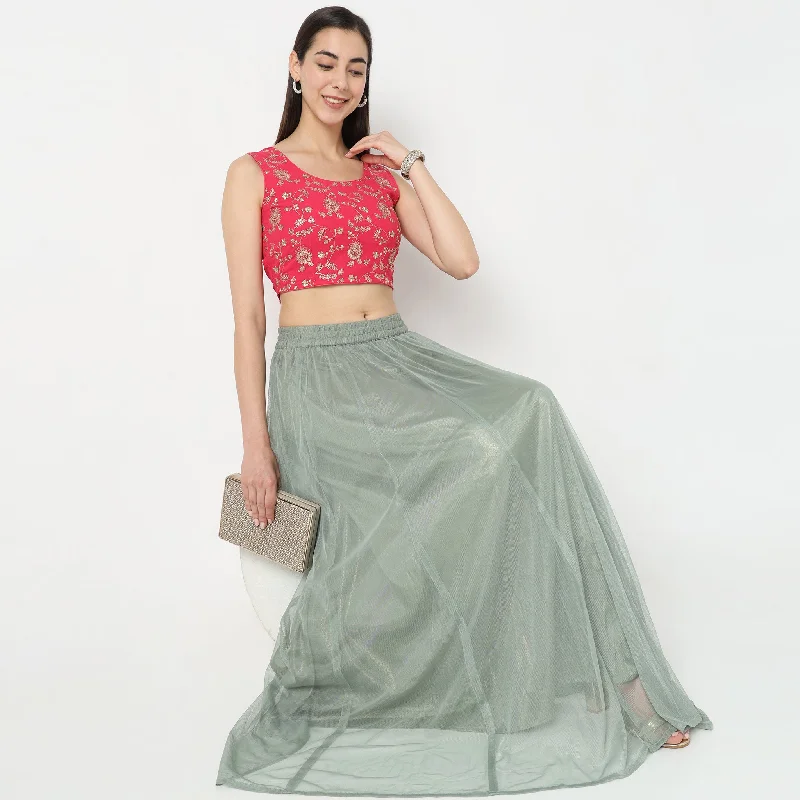 Act Now Regular Fit Embellished Crop Top