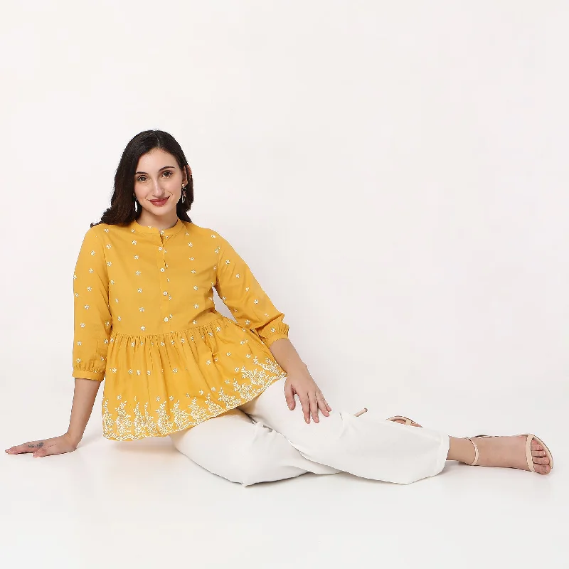 Super Sale Regular Fit Embroidered Short Kurtas