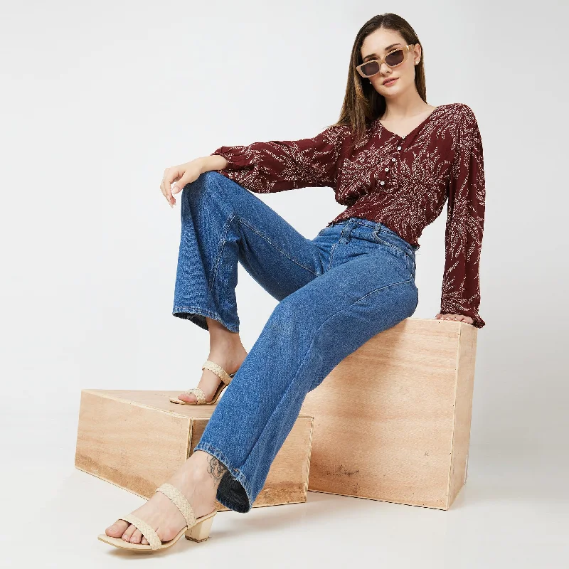 Act Now Regular Fit Printed Top