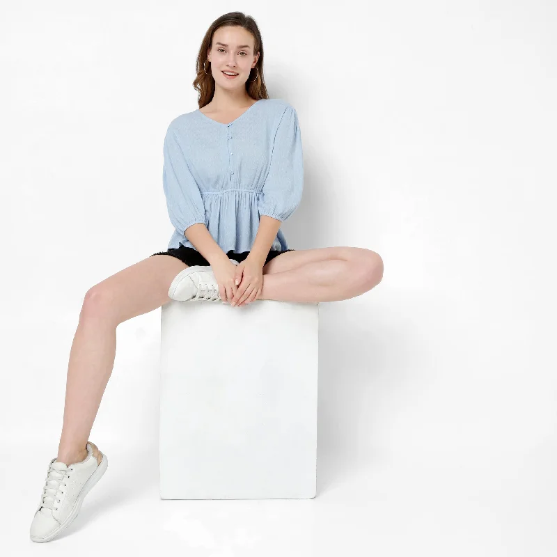 Shop and Save Regular Fit Solid Top