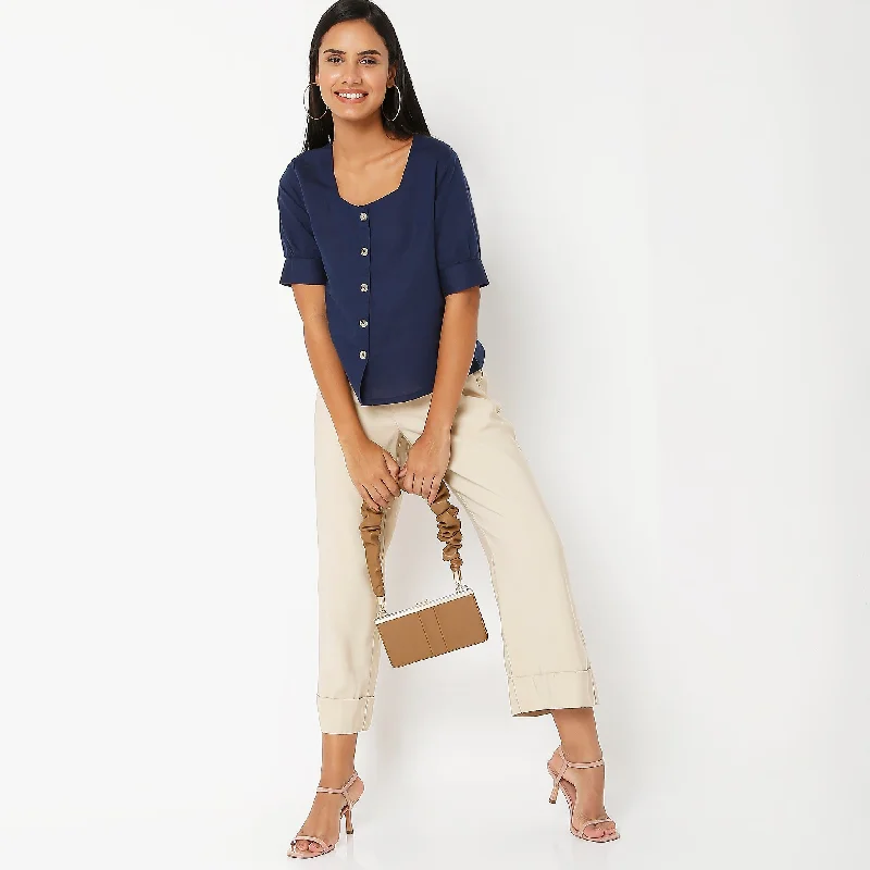 Midnight Madness Regular Fit Solid Top