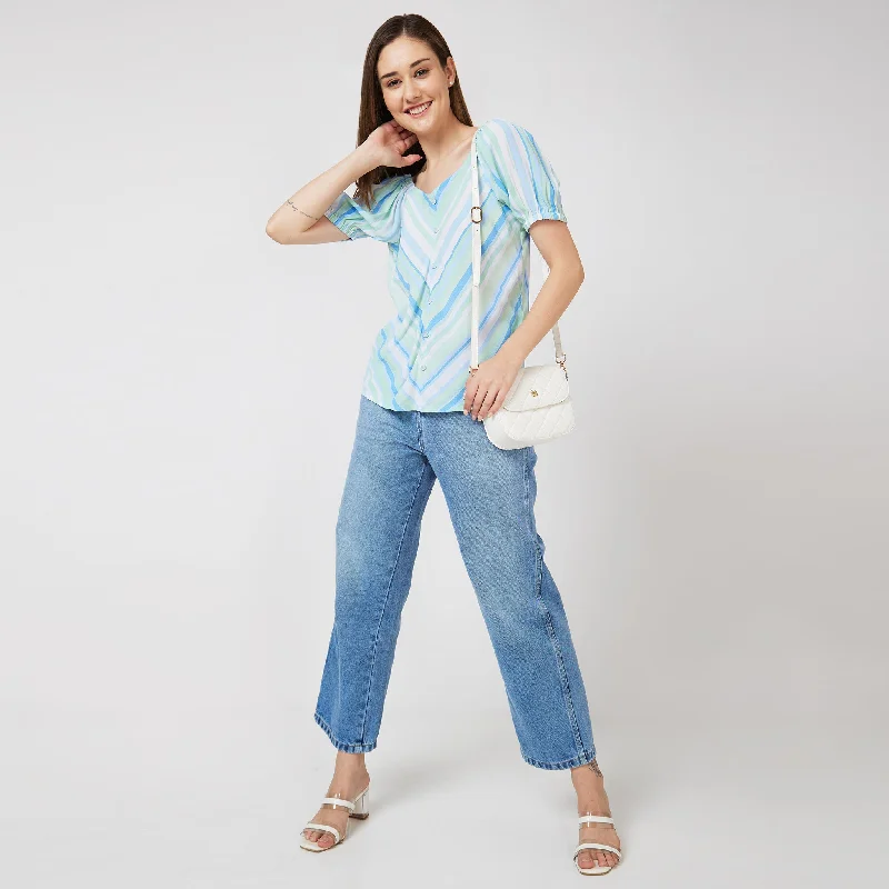 Price Slash Regular Fit Striped Top
