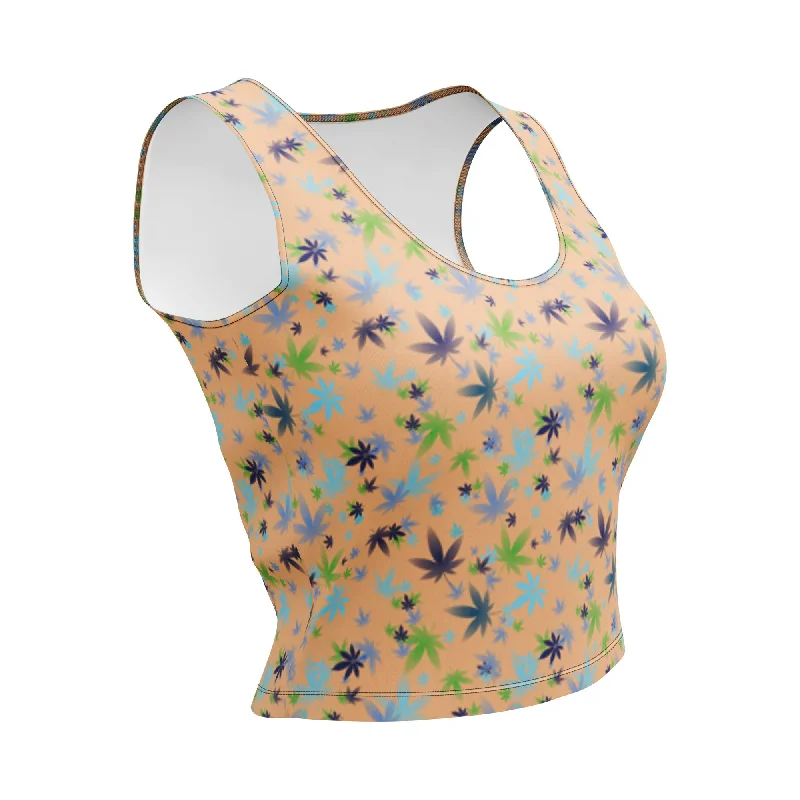 Overstock Weed Floral Crop Top
