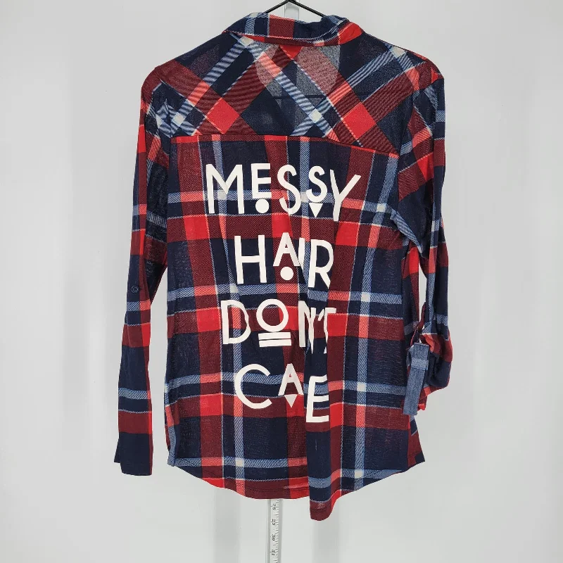 Special Savings Rue 21 Womens Sz M Long Sleeve Button Up Plaid Shirt Messy Hair Dont Care Special Savings Rue 21 Womens Sz M Long Sleeve Button Up Plaid Shirt Messy Hair Dont Care