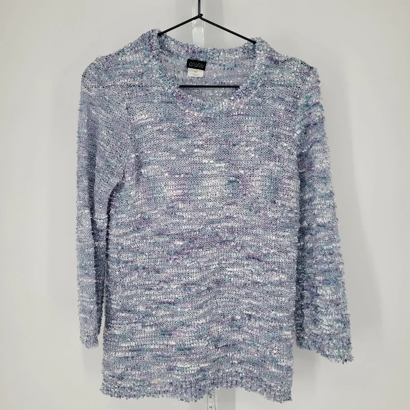 Epic Deals Salon Studio Womens Sz L Long Sleeve Fuzzy Sweater Light Purple