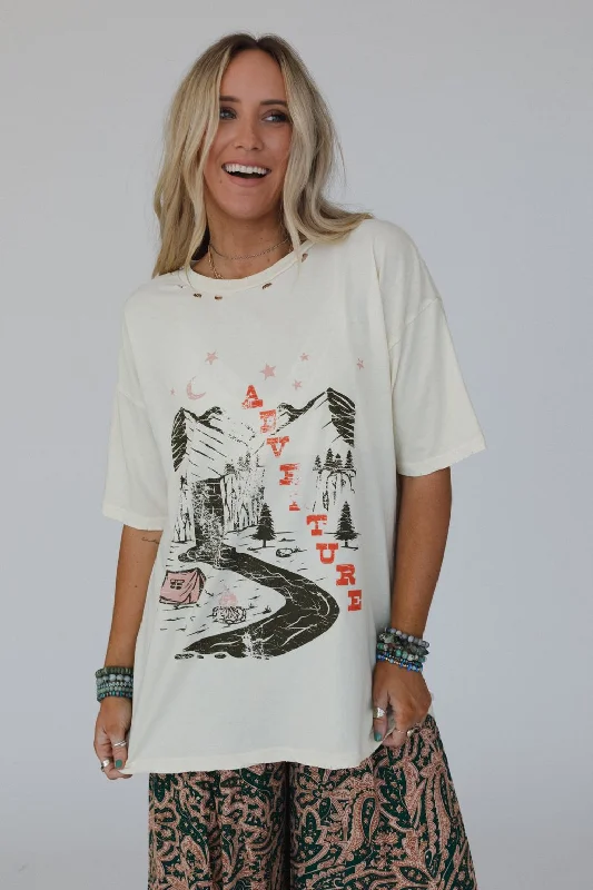 Last Chance Scenic Route Graphic Tee - Cream