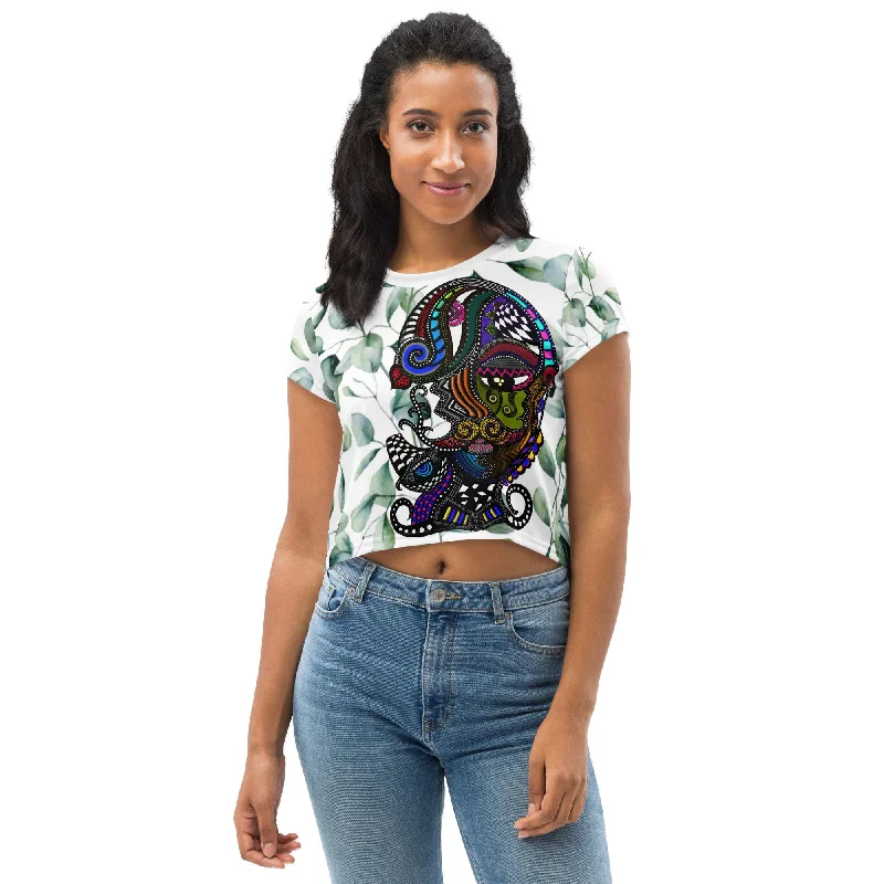 Warehouse Sale Short Sleeve Cropped Tee COLORFUL TRANSFORMATION