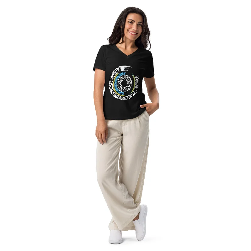 Year-End Sale Short Sleeve V-Neck Relaxed Fit Women's T-Shirt EYE