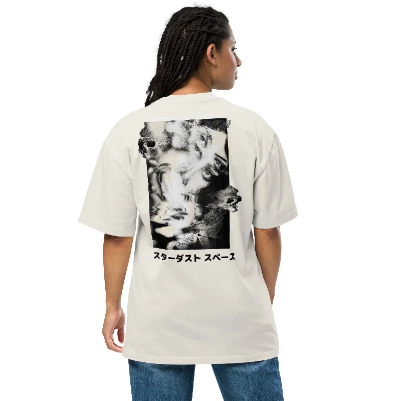 Early Bird Discount Shoulder Drop Oversized Faded Crew Neck Tee A TYPE OF COSMIC DUST