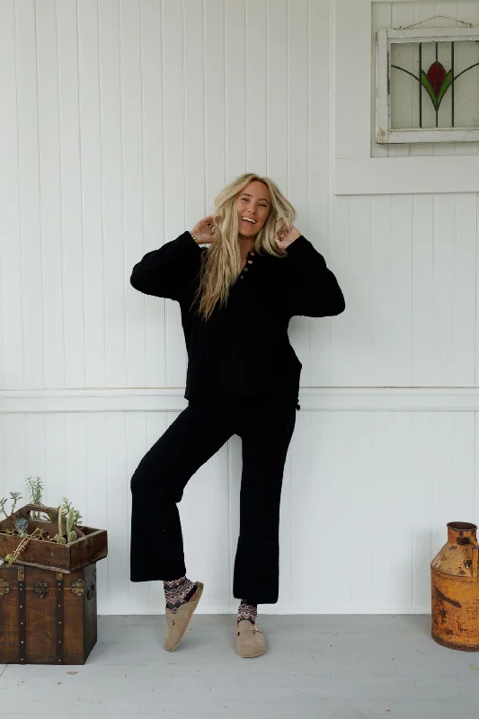 Sale Event Sierra Slumber Waffle Knit Set - Black