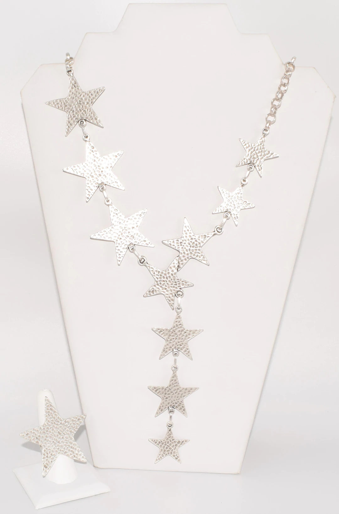 Customer Appreciation Sale Silver Star Necklace & Ring Turkish Set