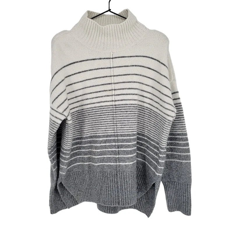 Flash Sale Simply Vera Wang Womens Sz L Gray and Cream Striped Sweater Mock Turtleneck Flash Sale Simply Vera Wang Womens Sz L Gray and Cream Striped Sweater Mock Turtleneck