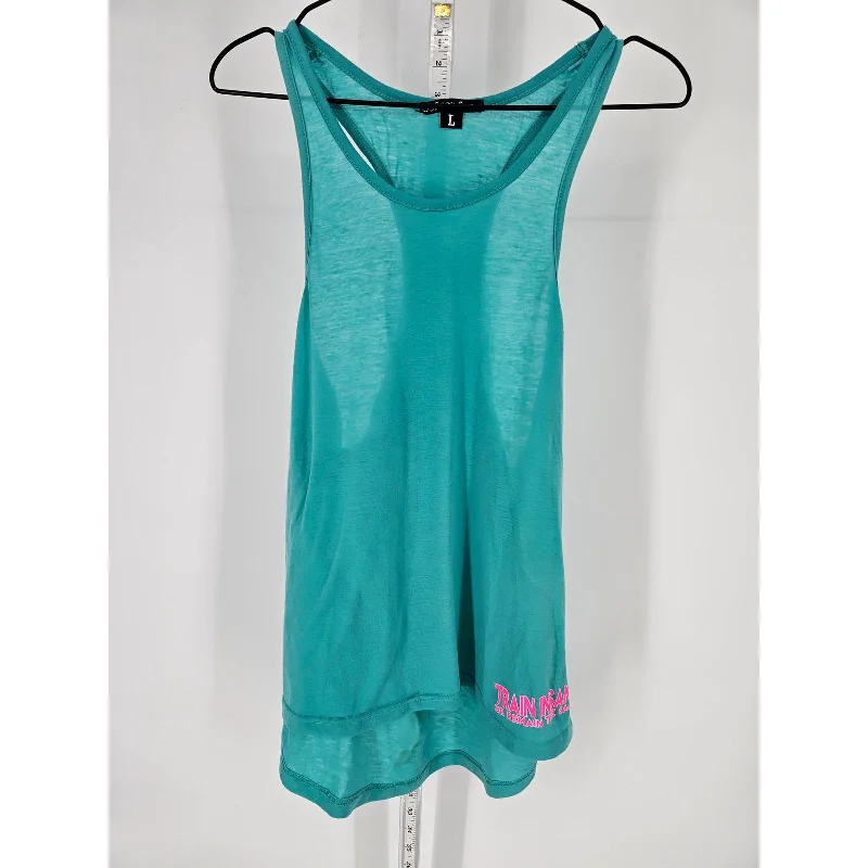 Extra Savings SoRock Shop Womens Sz L racer Back Athletic Tank Top Loose Fit Teal Blue