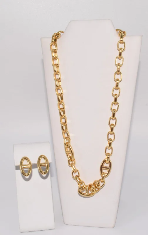 Discount Extravaganza Stainless Steel Necklace and Earrings Set