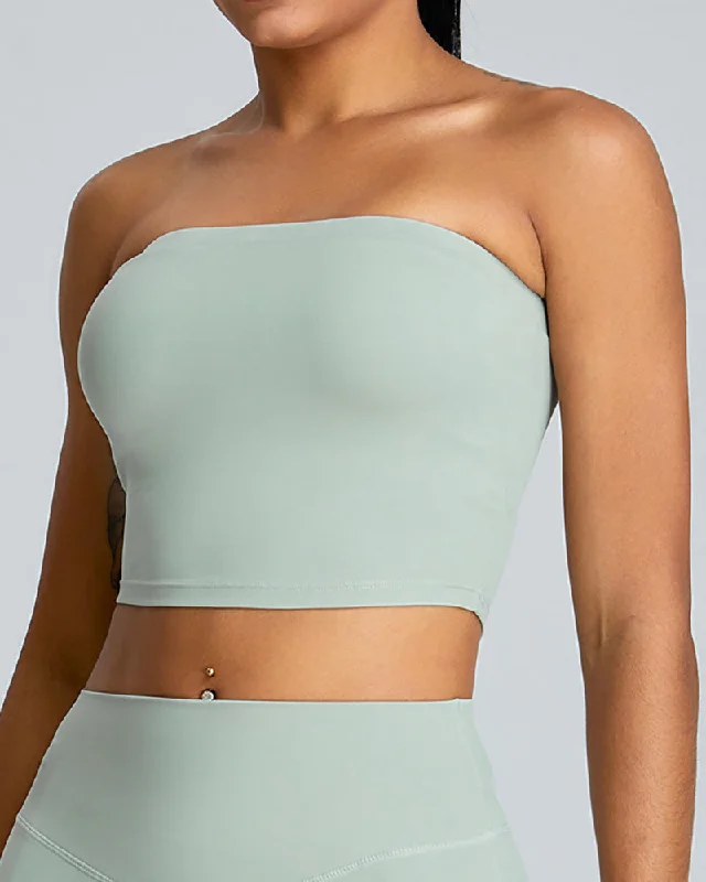 Early Access Strapless Removable Chest Pad Sports Vest Green Pink Yellow White Black S-XL