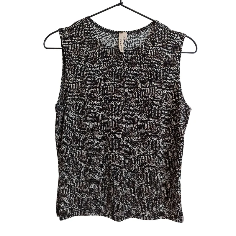 Special Price Susan Lawrence Womens Sz M Sleeveless Slinky Blouse Animal Print