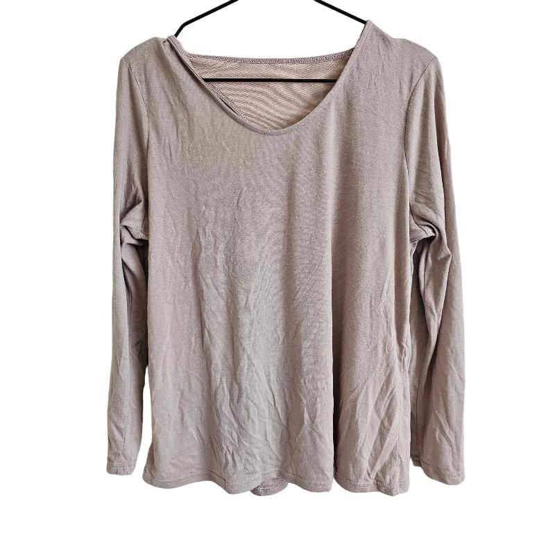 Weekend Deal Tahari Sport Womens Sz L Long Sleeve Athletic Shirt Blush Pink Open Back