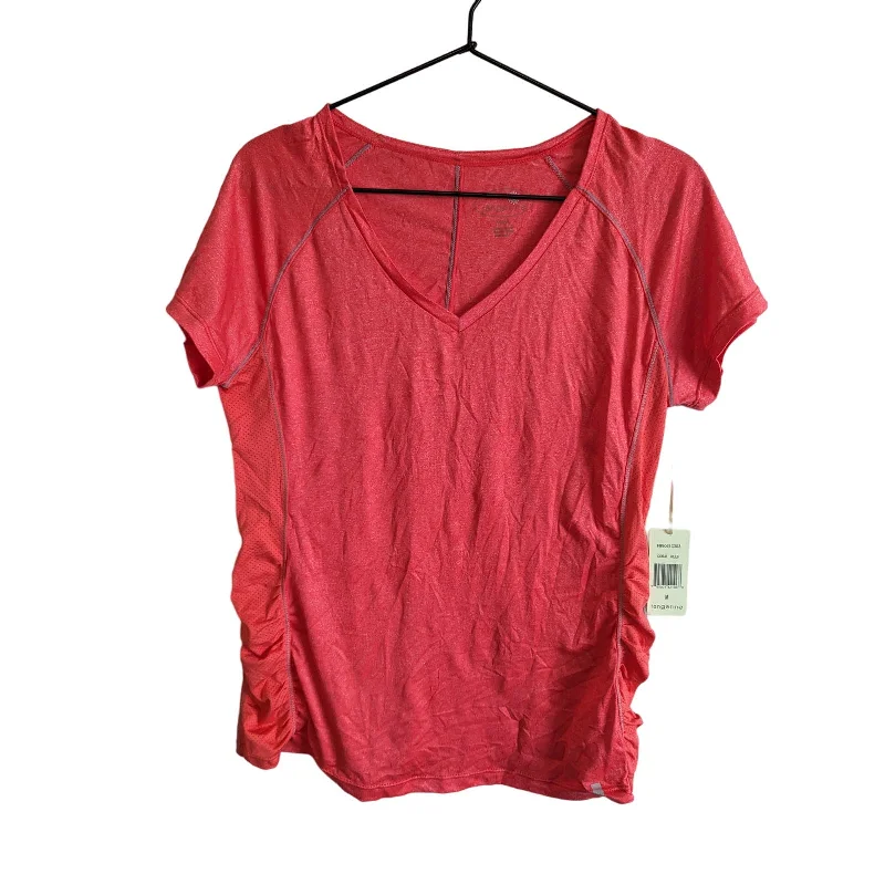 Limited Edition Tangerine Sportswear Womens Sz M Short Sleeve V Neck Athletic T Shirt Coral NEW