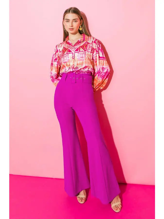 Act Fast The Countdown the Hours Woven Flared Pants