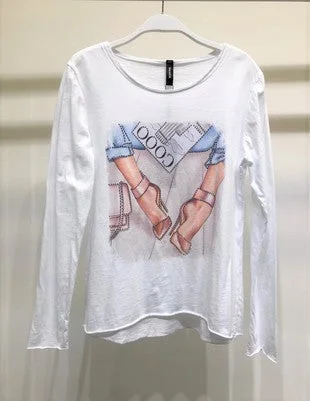 Savings Galore The Studded Magazine & Heels Long Sleeve Tee