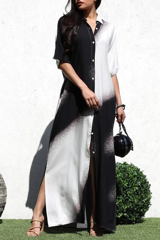 Exclusive Online Offer The B&W Button Down Shirt Dress