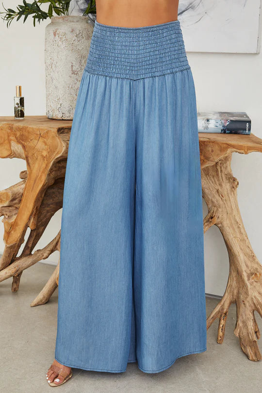 Crazy Deals The Chambray Wide Leg Italian Pants