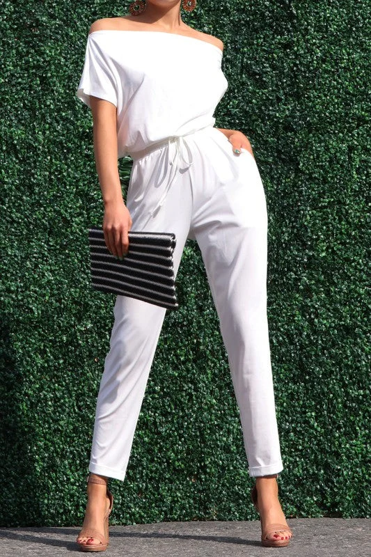 Deep Discounts The Johanie Off Shoulder Jumpsuit