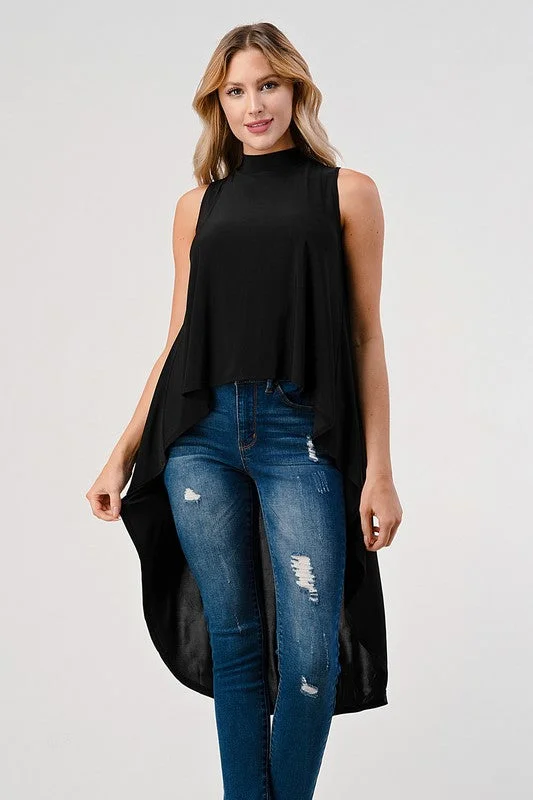 Extra Discounts The Sleeveless Hi Low Mock Neck Top
