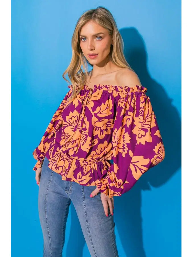 Crazy Deals The Purple Queen Off Shoulder Blouse