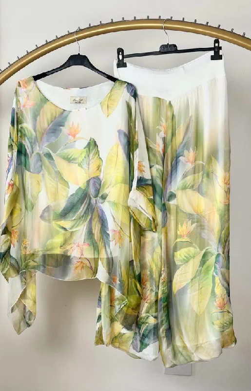 Buy Now The Tropical Leaves Blouse and Pant Set