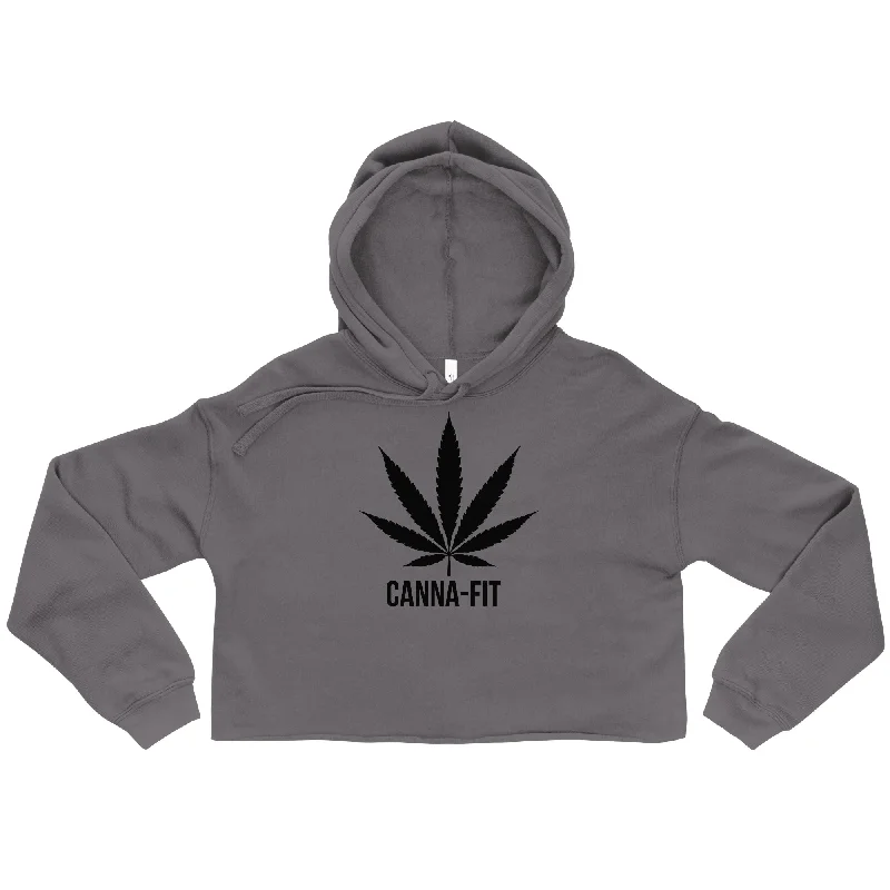 Price Reduction Trendy Raw Canna-Fit Crop Hoodie