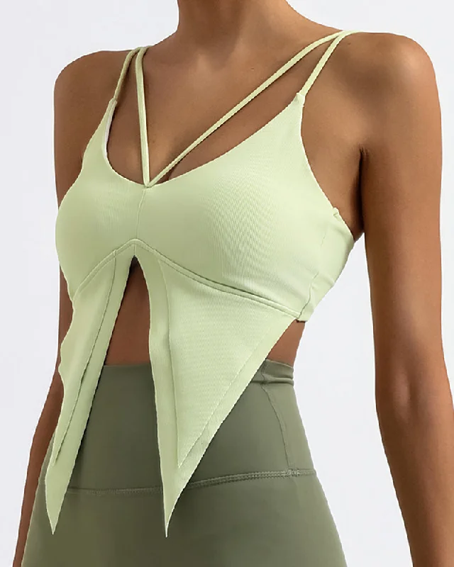 Unbeatable Prices Trendy Strappy Irregular Quick Dry Sling Fitness Vest Yellow Blue Black S-L