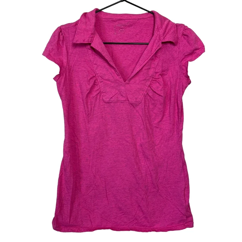 Super Bargain Union Bay Womens Sz L Short Sleeve Pink Polo Shirt V Neck