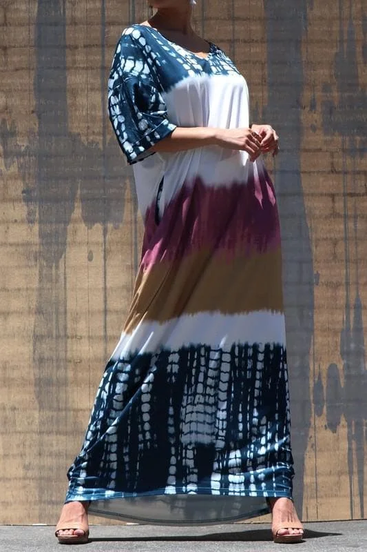 Exclusive Savings V Neck Knit Long Dress with Side Pocket