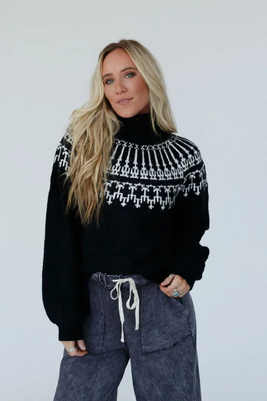 Deal Explosion Vaiana Turtleneck Sweater - Black