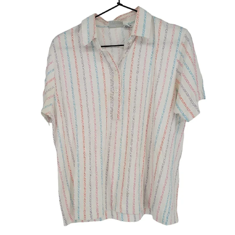 Deal Frenzy Vintage 1990s Leon Levin Womens XL Short Sleeve Polo Golf Shirt Rainbow Striped Deal Frenzy Vintage 1990s Leon Levin Womens XL Short Sleeve Polo Golf Shirt Rainbow Striped