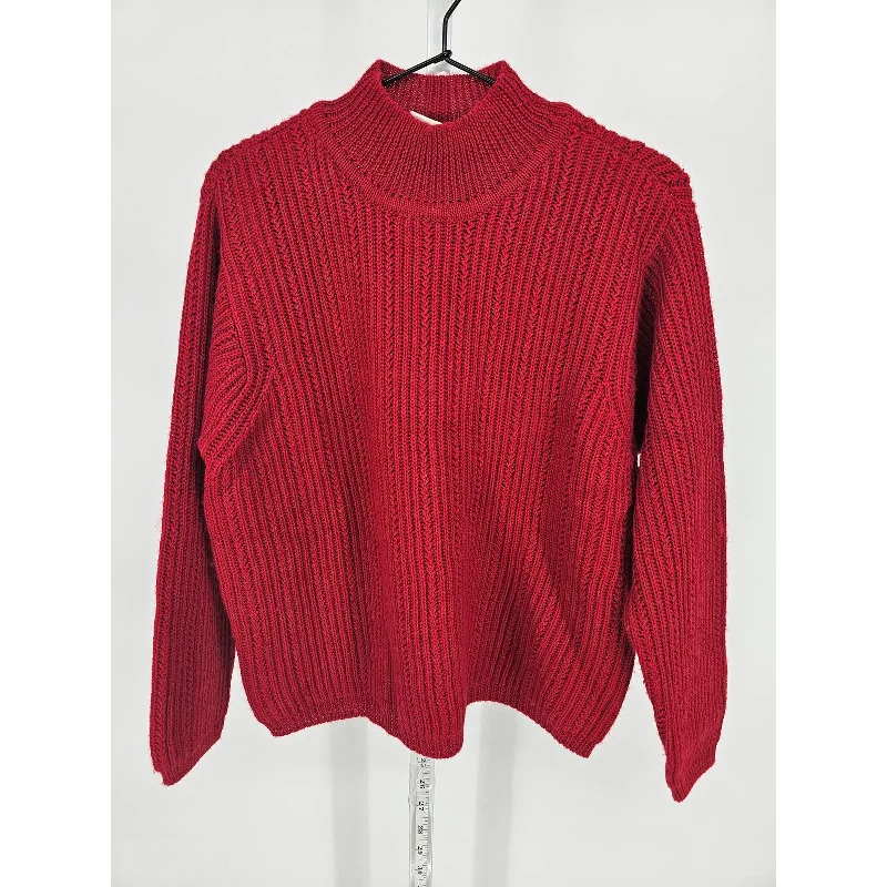 Price Smash Vintage 1990s Talbots Womens Sz M Wool Blend Mock Turtleneck Sweater Red Knit