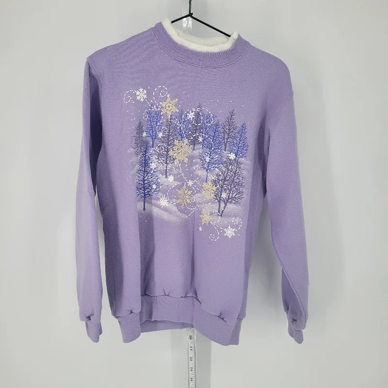 Final Clearance Vintage 1990s Womens Sz M Crew Neck Sweatshirt Light Purple Snow Forest Winter Final Clearance Vintage 1990s Womens Sz M Crew Neck Sweatshirt Light Purple Snow Forest Winter