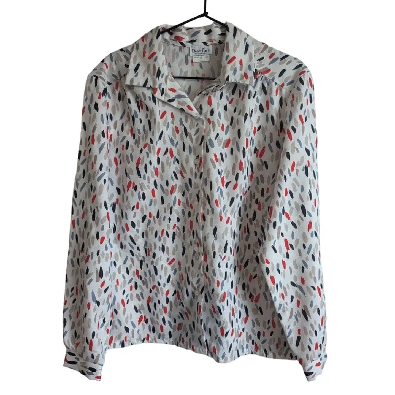Deal Alert Vintage Deere Park Womens Sz 16 Long Sleeve Button Up Blouse Dots